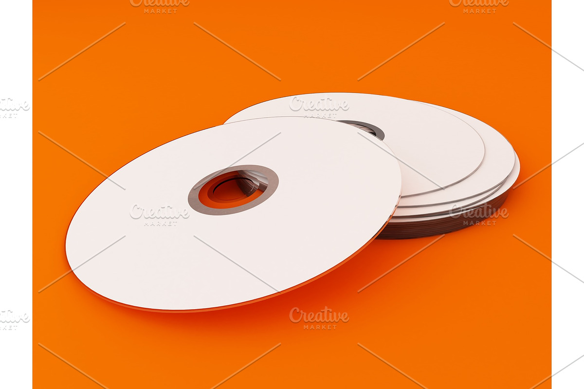 3D Illustration of Compact discs on color background in Illustrations - product preview 8