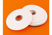 3D Illustration of Compact discs on color background