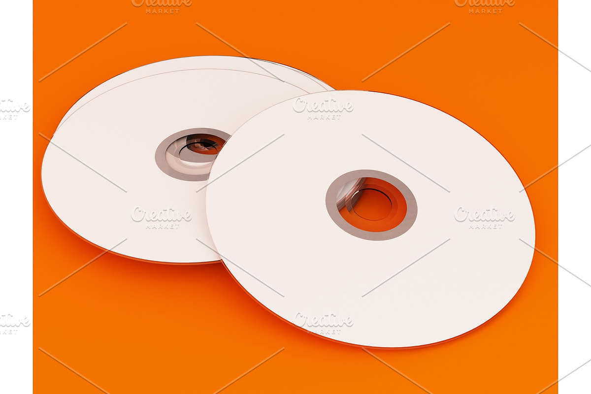 3D Illustration of Compact discs on color background in Illustrations - product preview 8