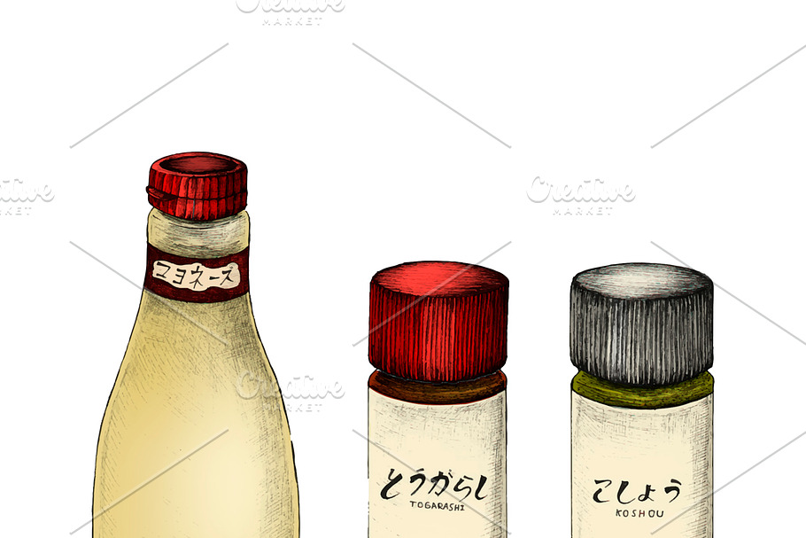Illustration of Japanese ingredients in Illustrations - product preview 8