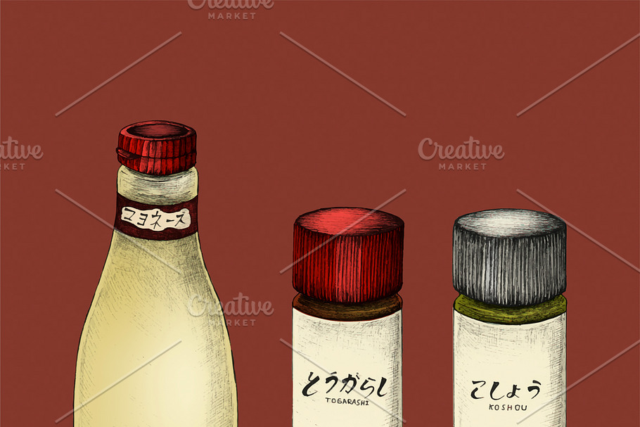 Illustration of Japanese ingredients in Illustrations - product preview 8