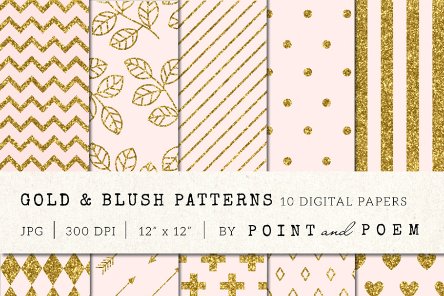 Gold Glitter & Pink Patterns in Illustrations - product preview 8