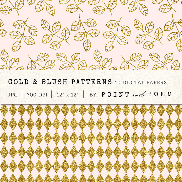 Gold Glitter & Pink Patterns in Illustrations - product preview 1