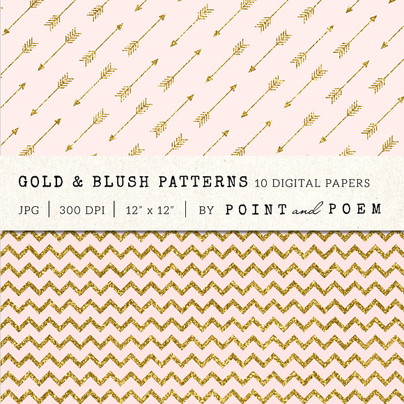 Gold Glitter & Pink Patterns in Illustrations - product preview 2