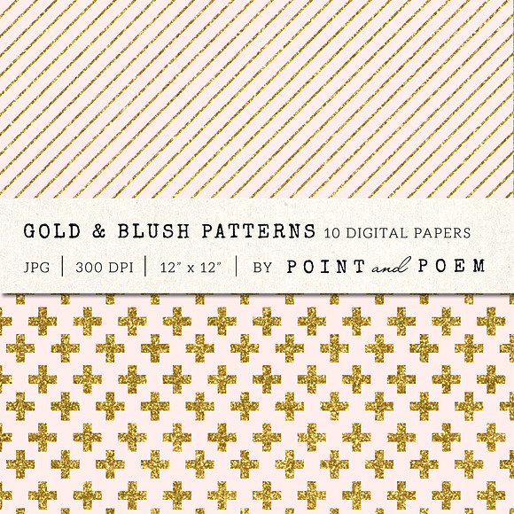 Gold Glitter & Pink Patterns in Illustrations - product preview 3