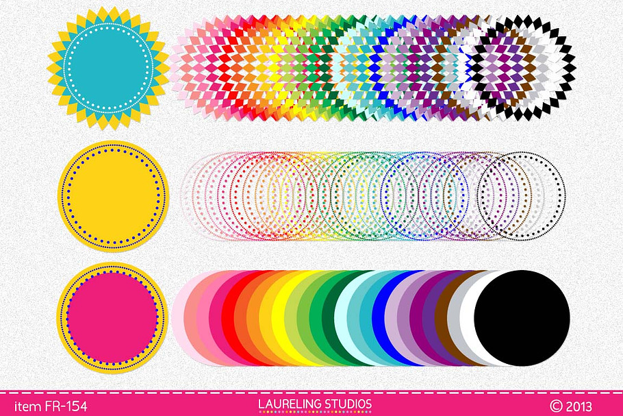 Colorful Digital Clip Art Frames