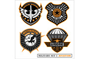 Set of military and army badge and patches typography, for t shirt and other uses.