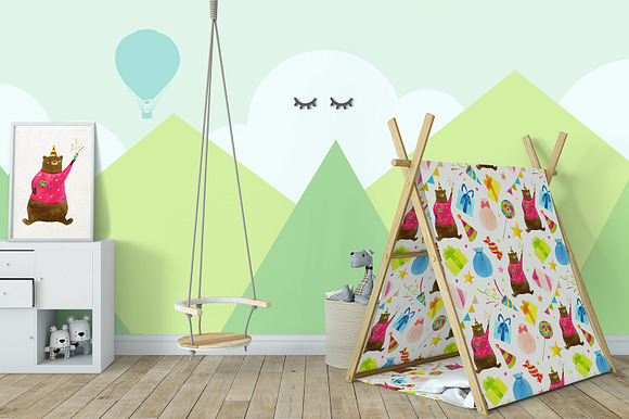 Percival the bear watercolor in Illustrations - product preview 8
