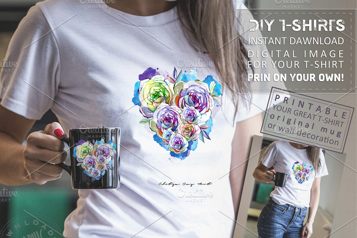 Ladies T-Shirts Design Digital Print in Graphics - product preview 8