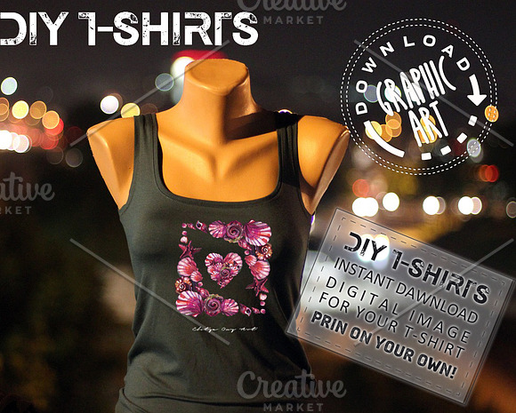 Ladies T-Shirts Design Digital Print in Graphics - product preview 4