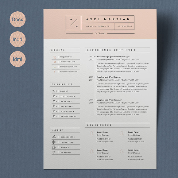 Resume Axel (2 pages) in Resume Templates - product preview 3