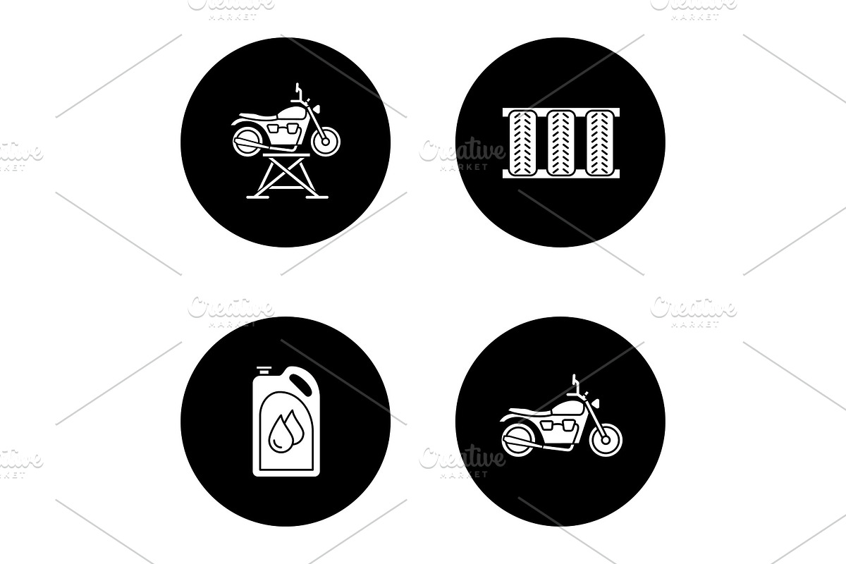 Auto workshop glyph icons set in Icons - product preview 8