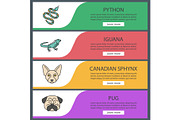 Pets web banner templates set