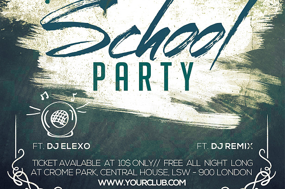 School Party 1 in Flyer Templates - product preview 4