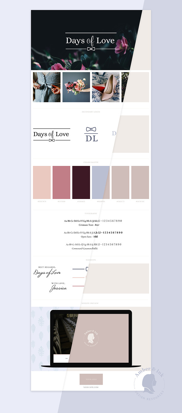Brand Board Template: Days Of Love in Presentation Templates - product preview 2