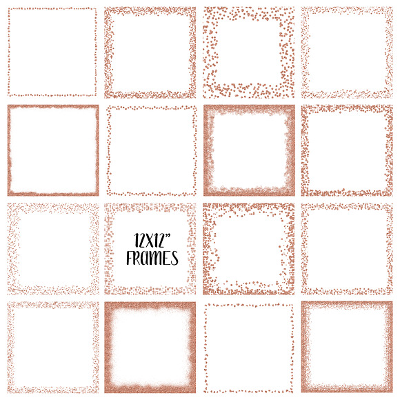 Rose Gold Glitter Frames and Borders in Textures - product preview 1