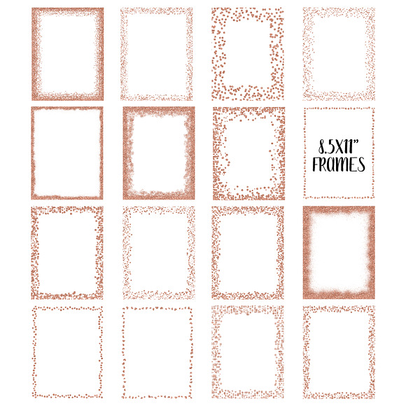 Rose Gold Glitter Frames and Borders in Textures - product preview 2