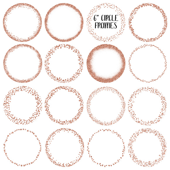 Rose Gold Glitter Frames and Borders in Textures - product preview 3