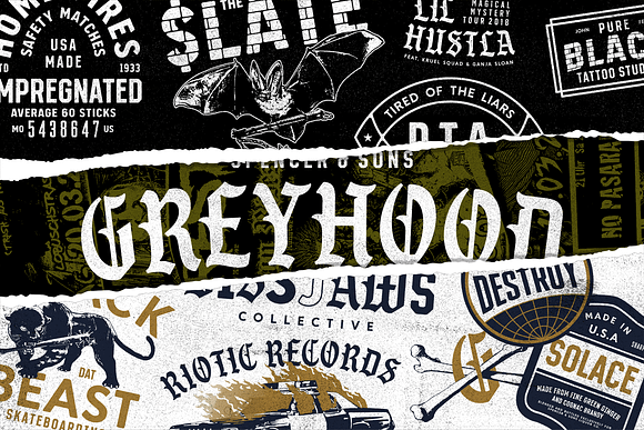 S&S GreyHood Font Bundles (30%Off) in Tattoo Fonts - product preview 13