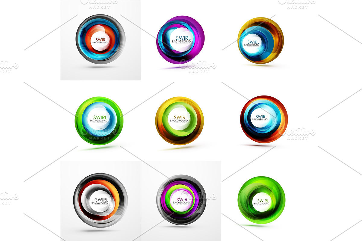 Set of vector swirl geometric icons in Illustrations - product preview 8