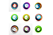 Set of vector swirl geometric icons