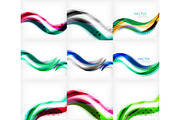 Flowing wave line pattern, abstract background. Mega collection