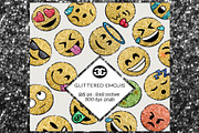 Glitter Emoji Clip arts png set 