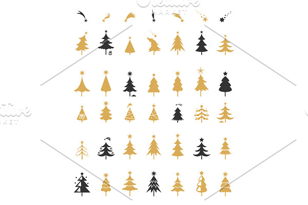 Christmas tree silhouette design vector.