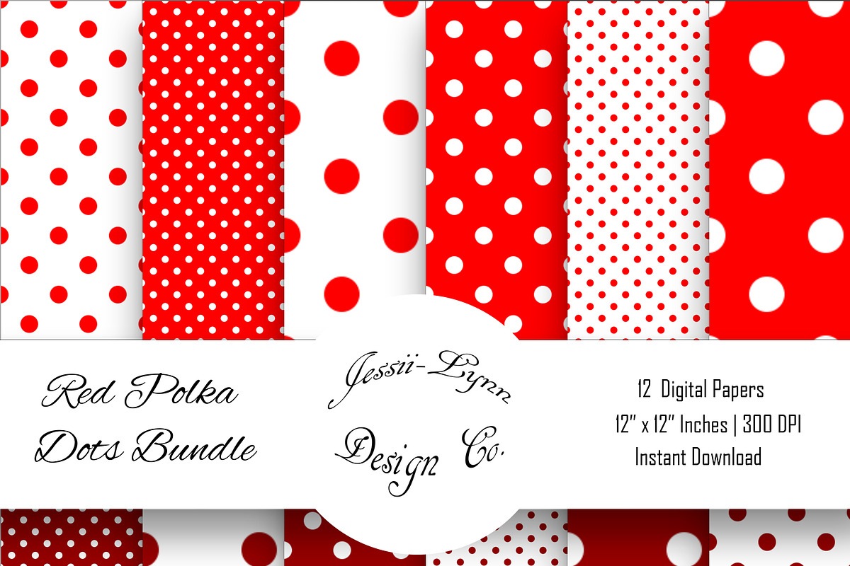 Red and White Polka Dots Bundle in Patterns - product preview 8