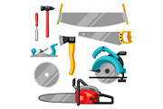 Set of equipment and tools for forestry and lumber industry