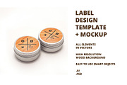 Round Label Template + Mockup