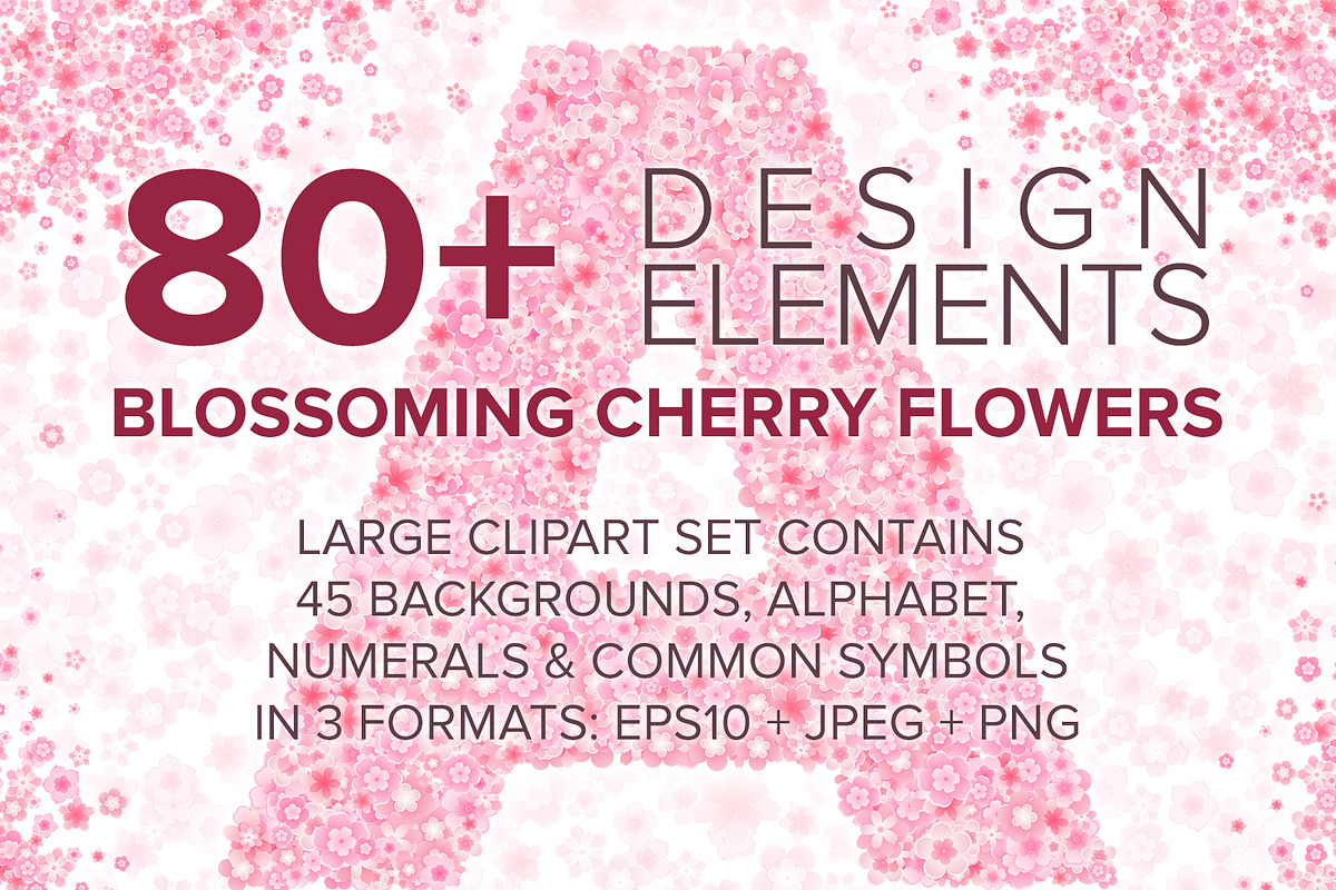 Cherry Blossom Font & Backgrounds in Patterns - product preview 8
