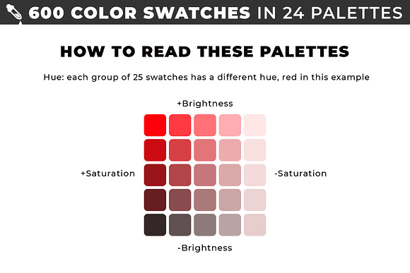 600 color swatches in 24 palettes in Photoshop Color Palettes - product preview 1