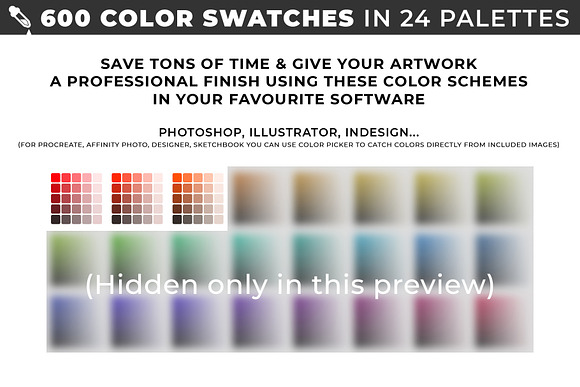600 color swatches in 24 palettes in Photoshop Color Palettes - product preview 3