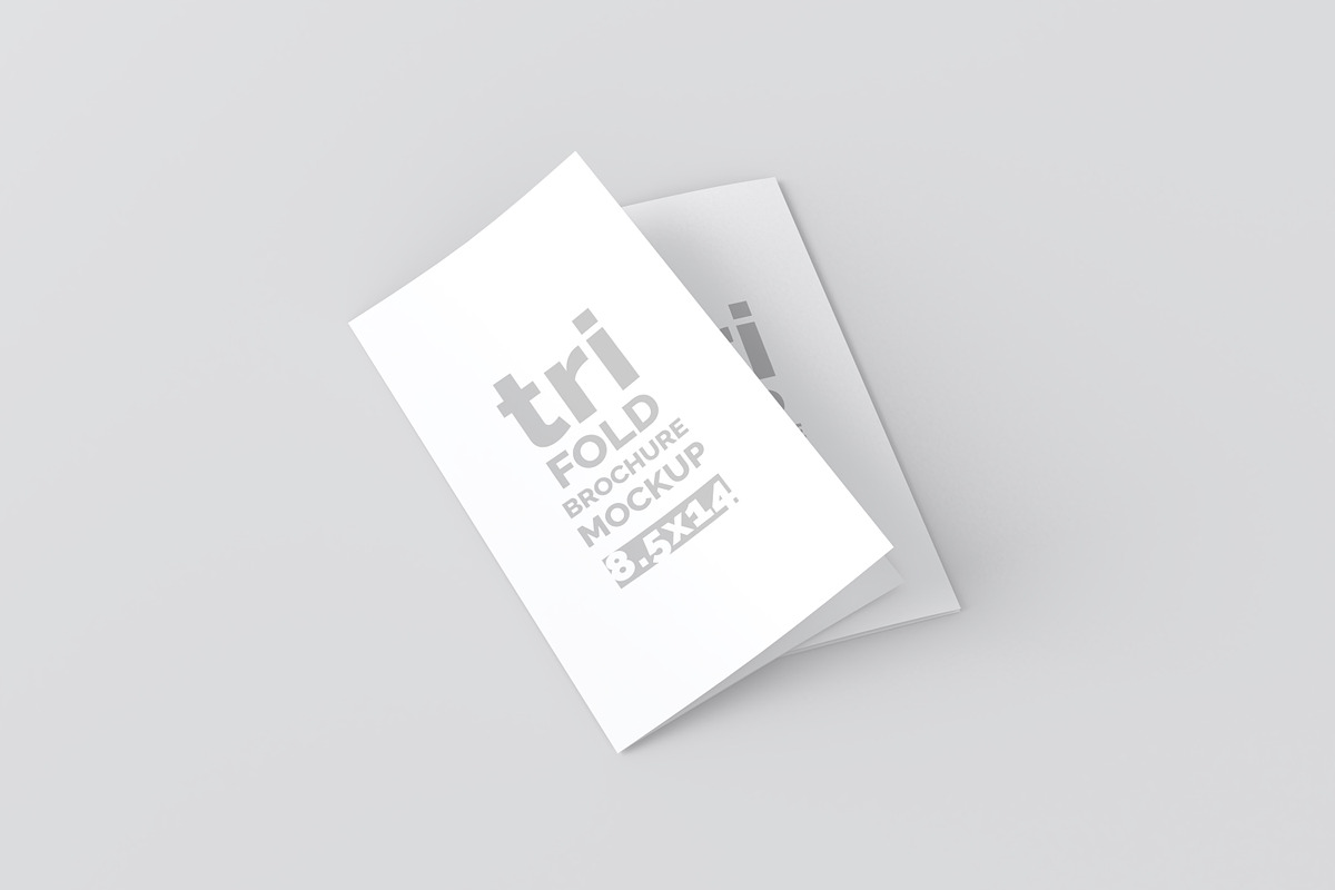 14x8.5 Trifold Brochure Mockup in Print Mockups - product preview 8