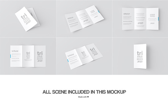 14x8.5 Trifold Brochure Mockup in Print Mockups - product preview 1