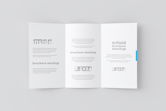 14x8.5 Trifold Brochure Mockup in Print Mockups - product preview 3