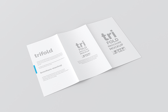 14x8.5 Trifold Brochure Mockup in Print Mockups - product preview 4