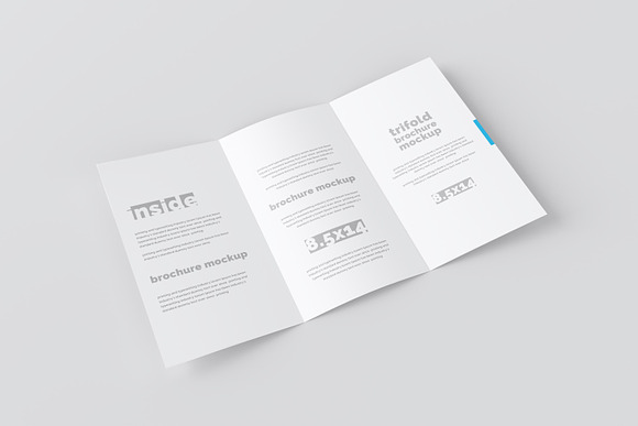 14x8.5 Trifold Brochure Mockup in Print Mockups - product preview 6