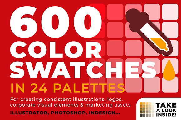 600 color swatches in 24 palettes in Photoshop Color Palettes - product preview 4