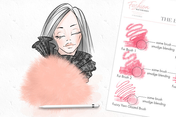 Procreate Fashion Illustration Set in Photoshop Brushes - product preview 4