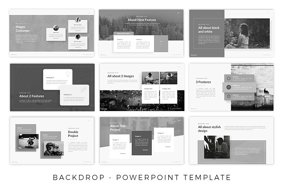 Backdrop - Black and White Template in PowerPoint Templates - product preview 4