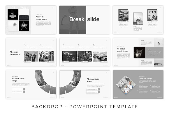 Backdrop - Black and White Template in PowerPoint Templates - product preview 5