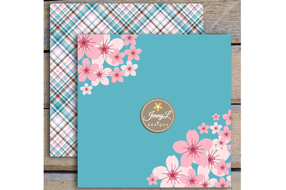 Cherry Blossom Digital Paper in Patterns - product preview 3