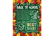 Back to school special offer poster, sale design