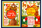 Cinco de Mayo Mexican vector greeting card
