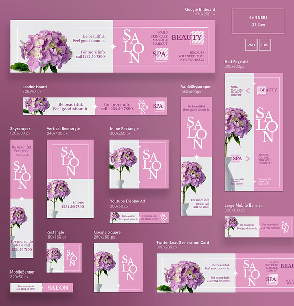 Banners Pack | Beauty Salon Spa in Templates - product preview 2