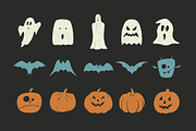 Halloween Pack: Ghosts Pumpkins Bats