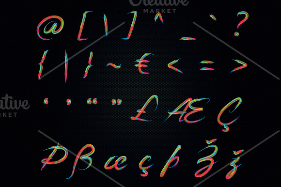 Colorful Brushy Font (Rainbow Font) in Display Fonts - product preview 4