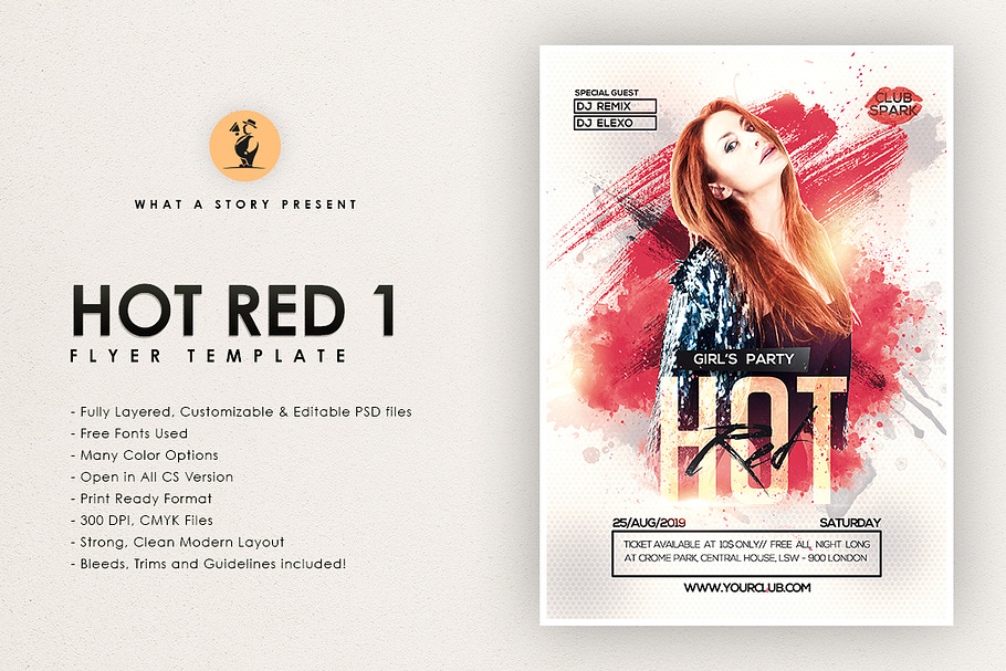 Hot Red 1 in Flyer Templates - product preview 8